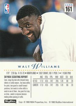 1993-94 SkyBox Premium #161 Walt Williams Back