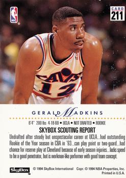 1993-94 SkyBox Premium #211 Gerald Madkins Back