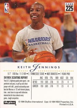 1993-94 SkyBox Premium #225 Keith Jennings Back