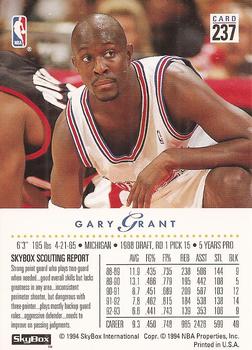 1993-94 SkyBox Premium #237 Gary Grant Back