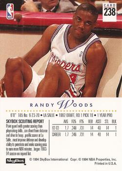 1993-94 SkyBox Premium #238 Randy Woods Back