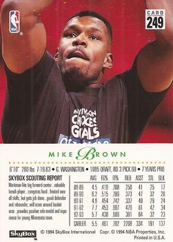 1993-94 SkyBox Premium #249 Mike Brown Back