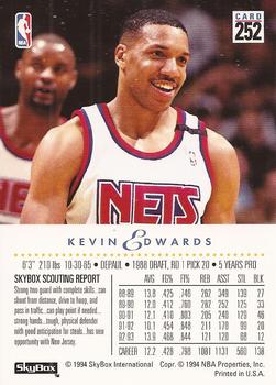 1993-94 SkyBox Premium #252 Kevin Edwards Back