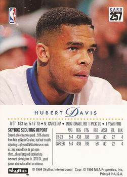 1993-94 SkyBox Premium #257 Hubert Davis Back