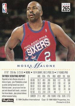 1993-94 SkyBox Premium #265 Moses Malone Back