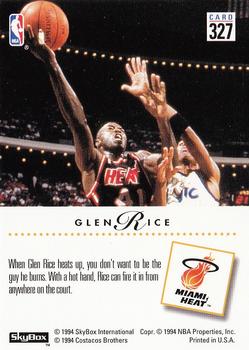 1993-94 SkyBox Premium #327 Glen Rice Back