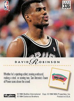 1993-94 SkyBox Premium #336 David Robinson Back