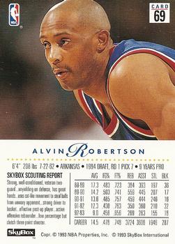 1993-94 SkyBox Premium #69 Alvin Robertson Back