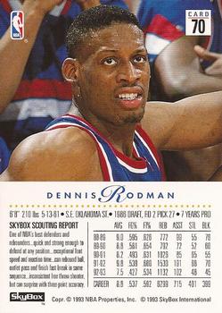 1993-94 SkyBox Premium #70 Dennis Rodman Back