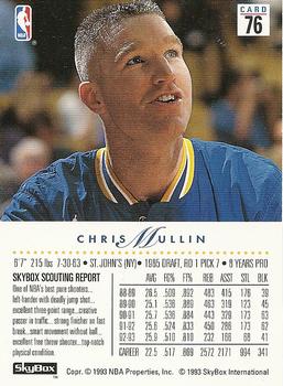 1993-94 SkyBox Premium #76 Chris Mullin Back