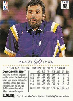 1993-94 SkyBox Premium #98 Vlade Divac Back