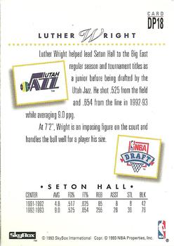 1993-94 SkyBox Premium - Draft Picks #DP18 Luther Wright Back