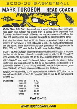 2005-06 Wichita State Shockers #15 Mark Turgeon Back