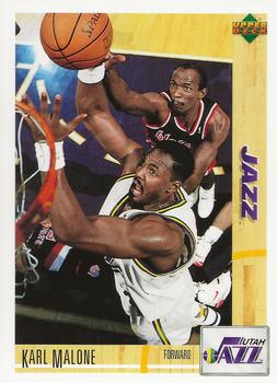 1992-93 Upper Deck McDonalds French #18 Karl Malone Front