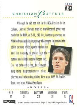 1993-94 SkyBox Premium - NBA All-Rookie Team #AR3 Christian Laettner Back