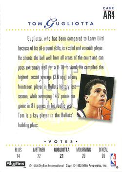 1993-94 SkyBox Premium - NBA All-Rookie Team #AR4 Tom Gugliotta Back