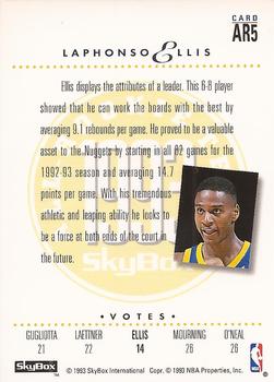 1993-94 SkyBox Premium - NBA All-Rookie Team #AR5 LaPhonso Ellis Back