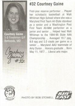 1995-96 Connecticut Huskies Women #NNO Courtney Gaine Back