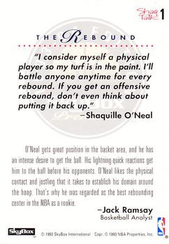 1993-94 SkyBox Premium - Shaq Talk #1 Shaquille O'Neal Back