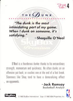 1993-94 SkyBox Premium - Shaq Talk #4 Shaquille O'Neal Back