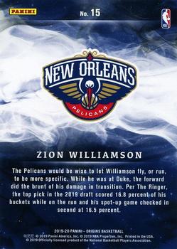 2019-20 Panini Origins #15 Zion Williamson Back