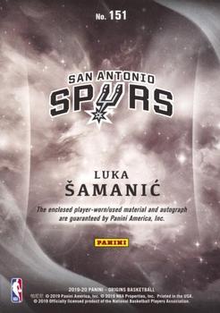 2019-20 Panini Origins #151 Luka Samanic Back