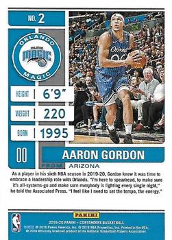 2019-20 Panini Contenders #2 Aaron Gordon Back
