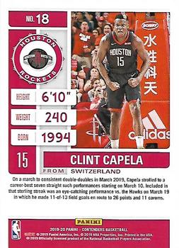 2019-20 Panini Contenders #18 Clint Capela Back