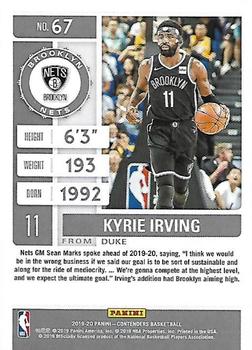 2019-20 Panini Contenders #67 Kyrie Irving Back