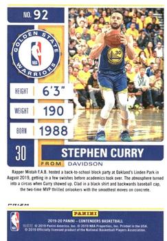 2019-20 Panini Contenders #92 Stephen Curry Back