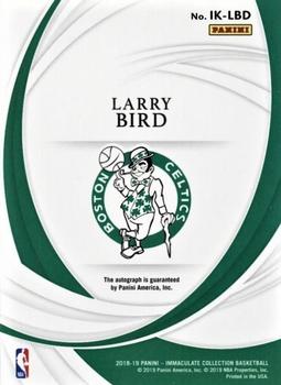2018-19 Panini Immaculate Collection - Immaculate Ink #IK-LBD Larry Bird Back