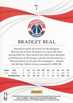 2018-19 Panini Immaculate Collection - Red #1 Bradley Beal Back