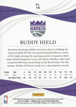 2018-19 Panini Immaculate Collection - Red #16 Buddy Hield Back