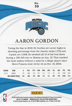 2018-19 Panini Immaculate Collection - Red #30 Aaron Gordon Back