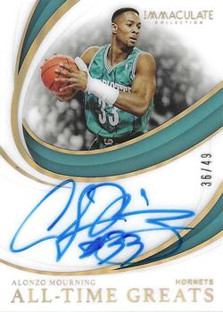 2018-19 Panini Immaculate Collection - All-Time Greats Signatures #AG-AMG Alonzo Mourning Front