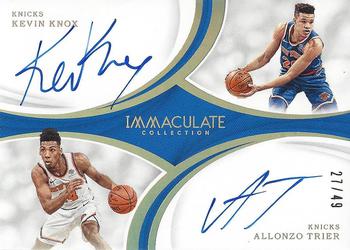 2018-19 Panini Immaculate Collection - Dual Autographs #DA-KA Allonzo Trier / Kevin Knox II Front