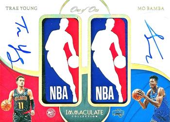 2018-19 Panini Immaculate Collection - Dual Rookie Logoman Autographs #DR-TM Trae Young / Mo Bamba Front