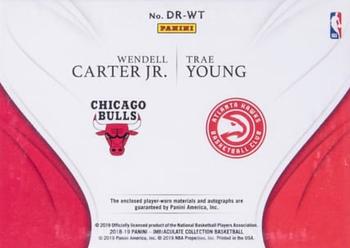 2018-19 Panini Immaculate Collection - Dual Rookie Logoman Autographs #DR-WT Trae Young / Wendell Carter Jr. Back