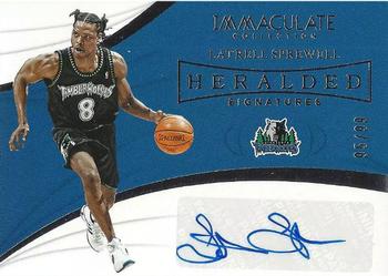 2018-19 Panini Immaculate Collection - Heralded Signatures #HS-LSP Latrell Sprewell Front