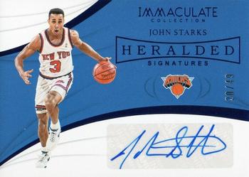 2018-19 Panini Immaculate Collection - Heralded Signatures Blue #HS-JST John Starks Front