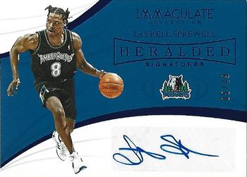 2018-19 Panini Immaculate Collection - Heralded Signatures Blue #HS-LSP Latrell Sprewell Front