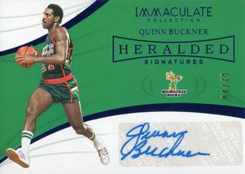 2018-19 Panini Immaculate Collection - Heralded Signatures Blue #HS-QBK Quinn Buckner Front