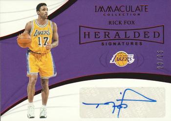 2018-19 Panini Immaculate Collection - Heralded Signatures Red #HS-RFX Rick Fox Front