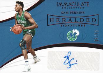 2018-19 Panini Immaculate Collection - Heralded Signatures Red #HS-SPK Sam Perkins Front