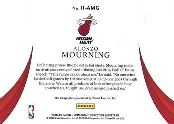 2018-19 Panini Immaculate Collection - Immaculate Inductions #II-AMG Alonzo Mourning Back