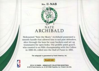 2018-19 Panini Immaculate Collection - Immaculate Inductions #II-NAB Nate Archibald Back
