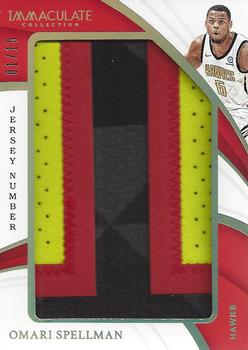 2018-19 Panini Immaculate Collection - Jumbo Patches - Jersey Number #JP-OSP Omari Spellman Front