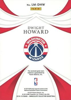 2018-19 Panini Immaculate Collection - Logoman #LM-DHW Dwight Howard Back