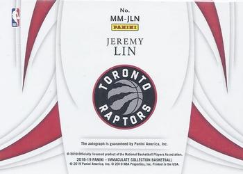 2018-19 Panini Immaculate Collection - Modern Marks #MM-JLN Jeremy Lin Back