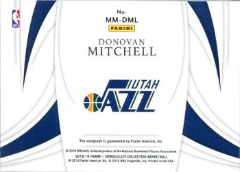 2018-19 Panini Immaculate Collection - Modern Marks Red #MM-DML Donovan Mitchell Back